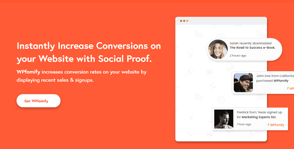 Wpfomify Social proof Plugin Real GPL