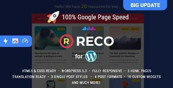 Reco - Minimal Lightweight Theme for Freebies