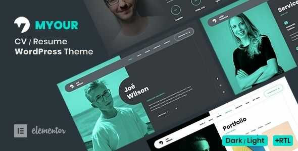 Myour CV Resume WordPress Theme GPL