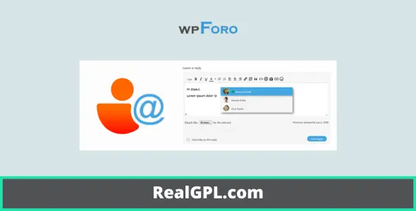 wpForo User mentioning GPL