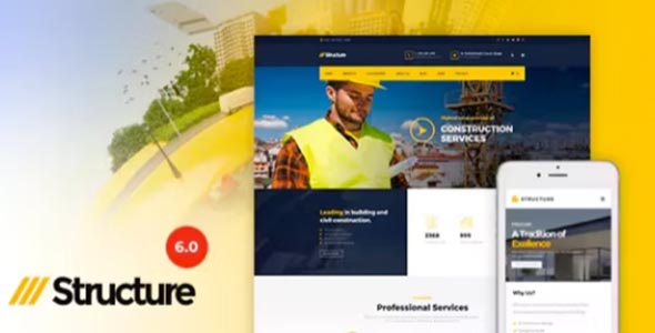 Construction Industrial Factory WordPress Theme GPL