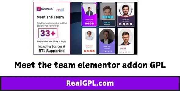 Meet the team elementor addon GPL